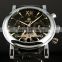 Leather mens stainless steel mechanical watches automatic WM306