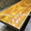 Hot Sales Okan Style Right-Angle Side Natural Yellow Rose Wood Dining Table Top