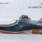 Gentle fashion real calf leather derby dyed blue men business natural leather dress shoes