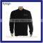 Custom made pure black cotton polyester long sleeve polo shirts