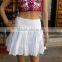 Indian hand embroidered white chikan mini skirt