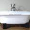 classic dual freestanding cast iron bath tub with wooden stand