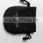 Fashion black suede jewelry pouch with golden logo