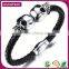 2016 Latest Selling Product Men Leather Macrame Skull Bracelet