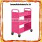 Factory direct supply book carts 2 tier heavy duty library steel book cart mobile storage cart