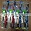 Adult soft bristle tooth brush with dental floss pick