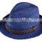 Zhejiang manufactory Crazy Selling fedora hat with paper braids