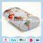 Oval wildlife animals picture tin box for pet food storage