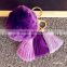 9 Colors In Stock Wholesale Colorful Fur Ball Silk Tassel Key Chain                        
                                                Quality Choice