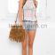 China wholesale clothing round neck tank style white crochet top sex woman top