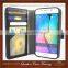 Leather Case Design Nice Design Custom Design mobile phone purse for galaxy s6 card slot case