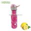 borosilicate glass drink bottle/sports glass water bottle with high quality silicone sleeve wholesale