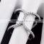 Womens Solid 925 Sterling Silver Criss Cross CZ Micro Pave Setting X Ring