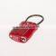 Travel luggage combination cable TSA lock, 3-dial combination TSA padlock,3 digital Combination TSA Lock