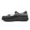 2016 High Quality OEM Buckle Black Leather School Shoes Girl with Rubber Sole