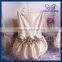 CH030H Ruched wedding champagne taffeta chair covers with rose