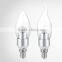 Aluminium With clear Plastic 2700K-6500K 3w- 5W Led candle light Bulb