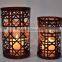 Metal Decorative Pillar Candle Holder in Antique Grey Finish IHA058