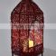 Decorative Wire mesh Pillar candle holder Hurricane Lantern in Antique IHA048