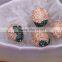 Peach Pendant, Pave Crystal Zircon Clay Pendants, Gem Pendant Beads For Jewelry Making