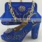 High quality popular open toe design high heel matching bag with beautiful pattern for woman