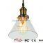 China Supplier Vintage Pendant Lamp Modern Glass Funnel Track Light Industrial Hanging Lamp