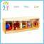 Pre-school wooden furniture book shelf plywood 2 layers book stand