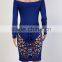 Bonvatt Autumn&Winter Sexy Hollow Out Low Round Neck Long Sleeve Slim Bandage Club Dress With Holes