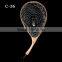 Curve handle wooden fly fishing landing net, fishing equipments