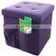 Purple Velvet Storage Stool Magazine Holder Folding Storage Ottoman