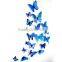 12PCS 3D Butterfly Wall Stickers Decoration Art Decorations 4 size