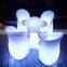 Best Seller Rechargeable 62*66*82cm LED Tables and Chairs for Outdoor Party / Luminous Theme Festival Item