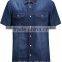 Men's Short Sleeve Enzyme Washed Western Snap Denim Shirt