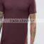 2016 Guangzhou High Quality Custom Short Sleeve O-Neck Plum Mens Cotton Elastane Breathable Tight Body Fit Casual Plain T-Shirt