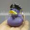 wholesale mini purple devil rubber duck keychain , devil duck keyholder