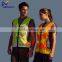 High Visibility Neon Green Zipper Front Breathable Reflective Safety Vest with LED Light