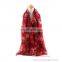 2016 New Chinese Rose Printed Fashionable Viscose Scarf With Sunblock
