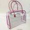 Strips Pattern PVC Transparent Cosmetic Jewelry Toiletry Bag for Travel Storage