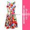 Women Sexy Colorful Flower Print Fashion Dress Beautiful Skater Dress With Belt
