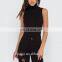 New Style Black Sleeveless Ribbed Stretch Women Fashion Bodysuit