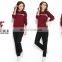 OEM Pocket Design Black Tapered Joggers Fleece Full Zip Plain Tracksuit for Women