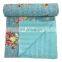 Decorative Kantha Quilt Indian Bedspreads Handmade Bed Cover Floral Blanket coverlet Gudari Decor Throw