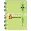pen buddy spiral 70sheet lined notebook set with ball pen and translucent color cover