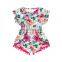 Kids Summer Floral Pom Pom Jumper Girls Romper Baby Bodysuit