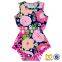 Vintage Floral Cheap Summer Bodysuit Newborn Baby Clothes Pom Pom Romper