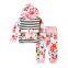High Quality Baby Girl Cotton Sets Stripe Floral Top And Trousers Autumn Winter Hoodie Kids Girl Outfits