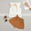 2020 Girls Sets New Spring Summer Solid Children Sleeveless T-shirt Shorts 2PCS Kids Suit Fashion 2-6T Children Clothes