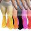 Streetwear Gradient Women Elastic Wide Leg Flare Pants Leggings High Waist Trousers Draped Jogger Pants Sweatpants