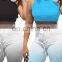 New Arrivals Fashion Women Casual Mid Waist Pockets Solid Split Pleated Flared Pants Stacked Leggings