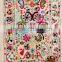 Pure Cotton Fabric Suzani Embroidered Bed Cover Twin Size Suzani Vintage Bedspread